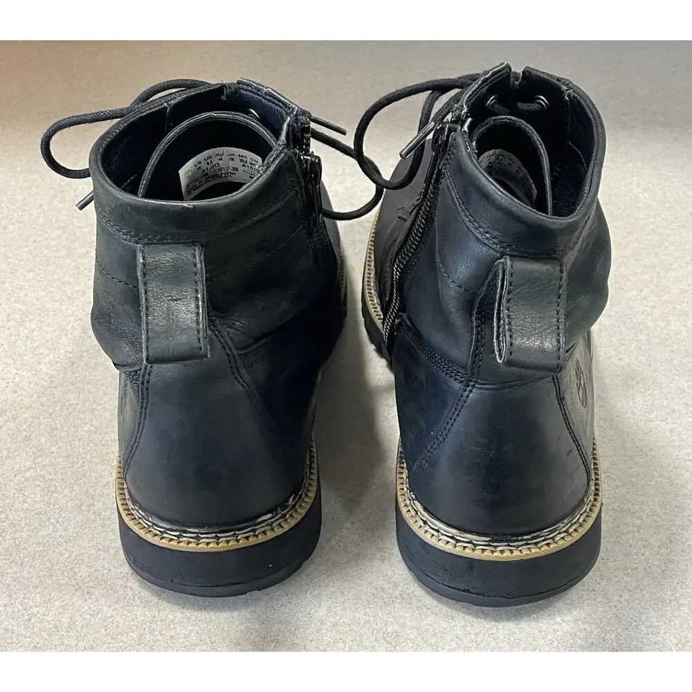 Timberland Mens Britton Hill Side Zip/Lace Rubber Toe Duck Boots Leather Size 10